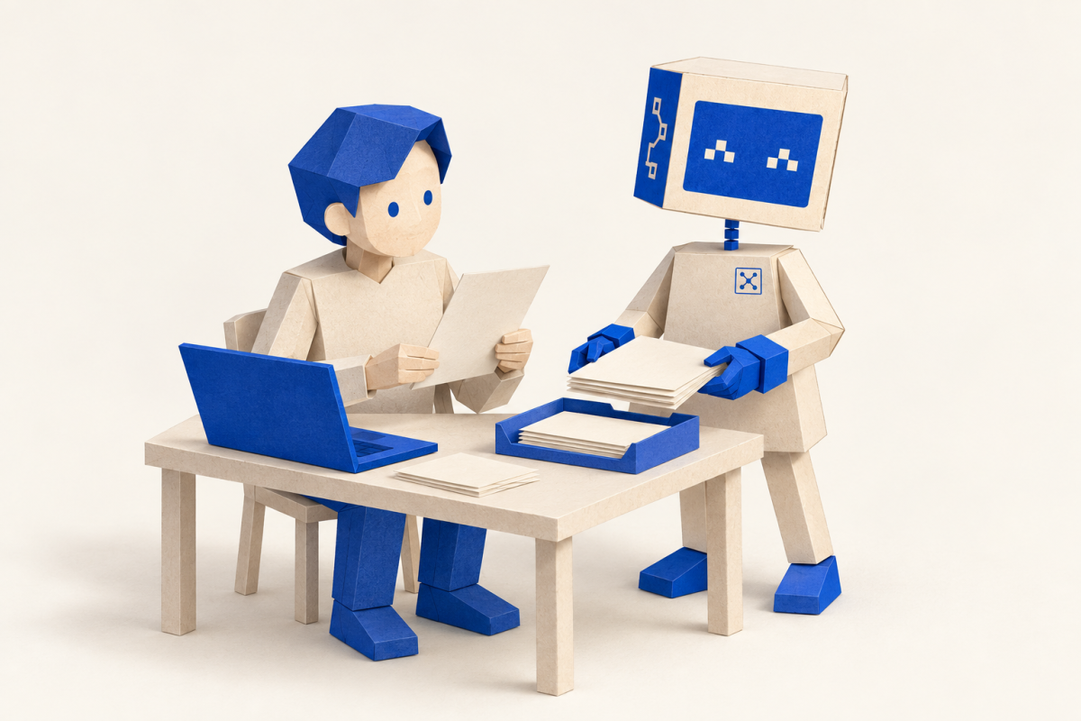 シゴツグの業務イメージ。AIの導入と業務改善を行う。